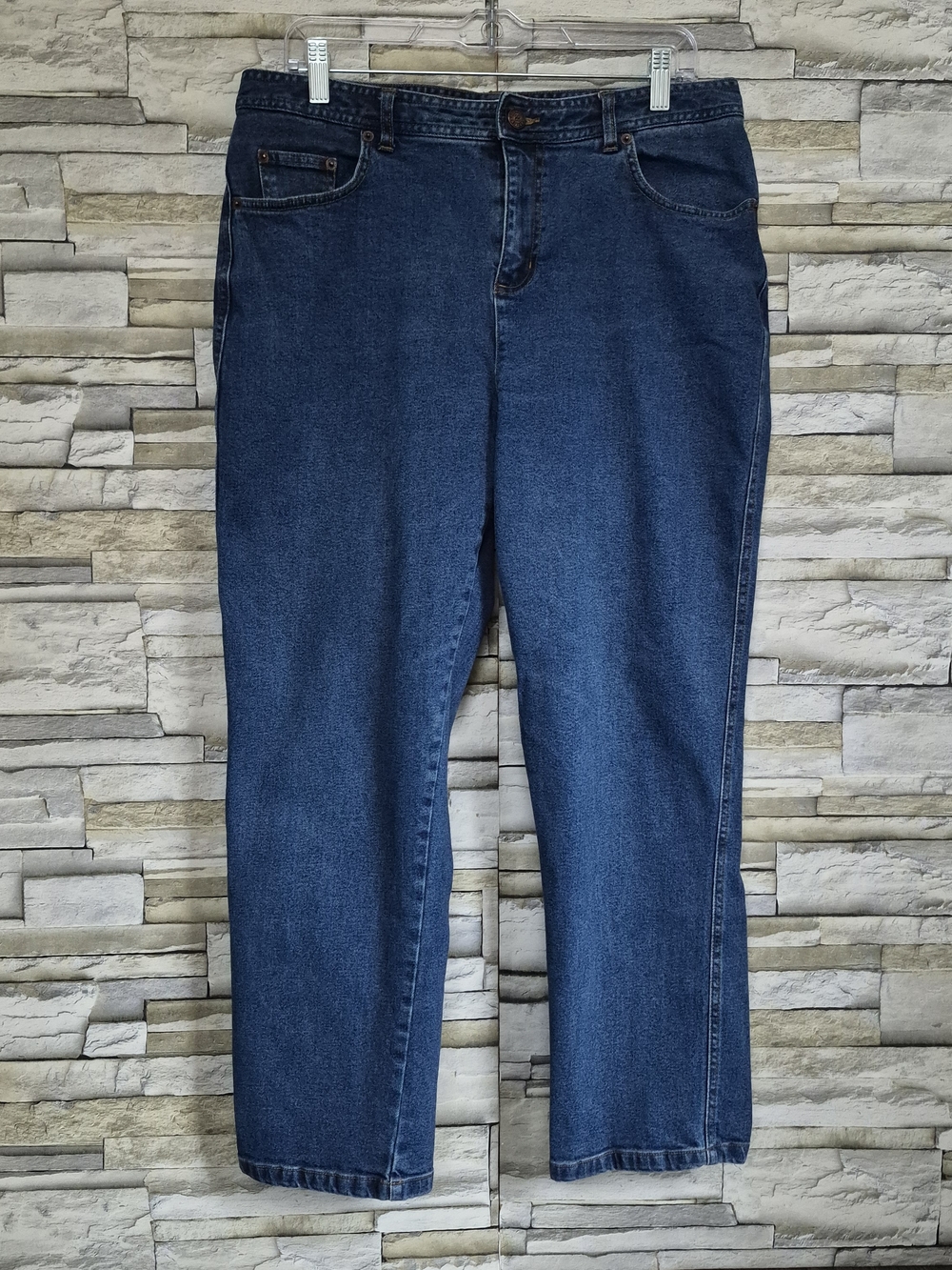 Bill Blass Jeans Women’s Sz 14 Blue Straight Leg Stretch High Rise Cotton Retro